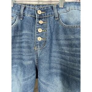 Misslook Women's Medium Wash Button Jeans Size Large